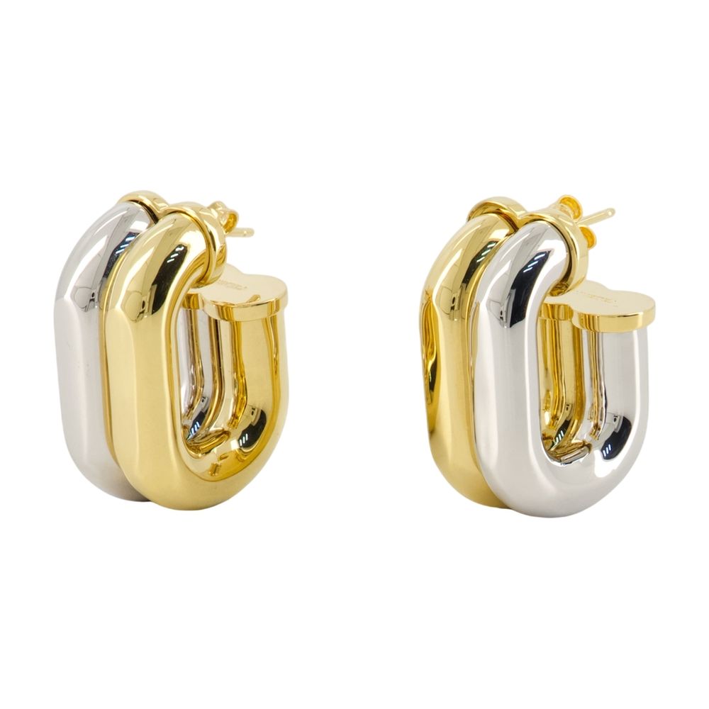 Rabanne Two-Tone Hoop Earrings — Gold