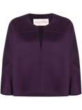 Valentino Virgin Wool-Cashmere Cardigan — Purple