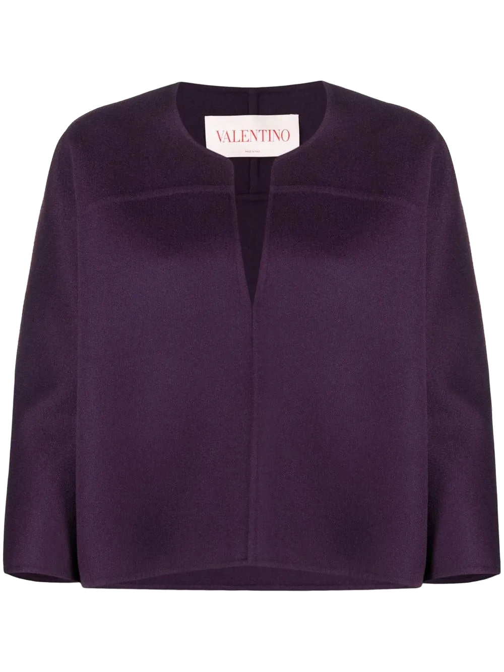 Valentino Virgin Wool-Cashmere Cardigan — Purple