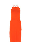 Bottega Veneta Sleeveless Viscose Blend Dress — Orange