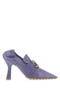 Bottega Veneta Leather Mule Heel Heel — Purple