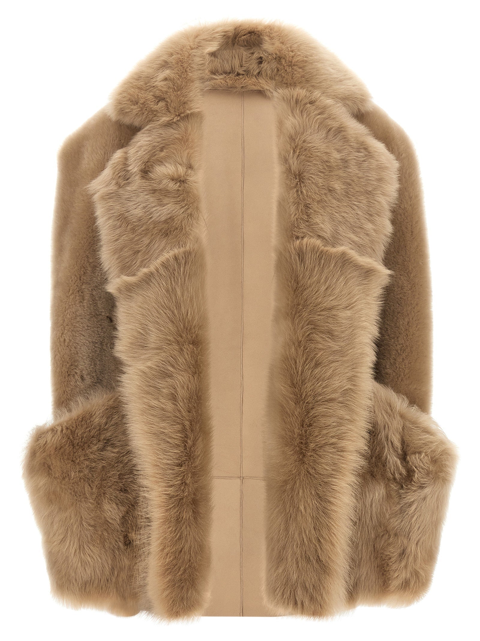 Blancha Toscana Shearling Vest — Beige