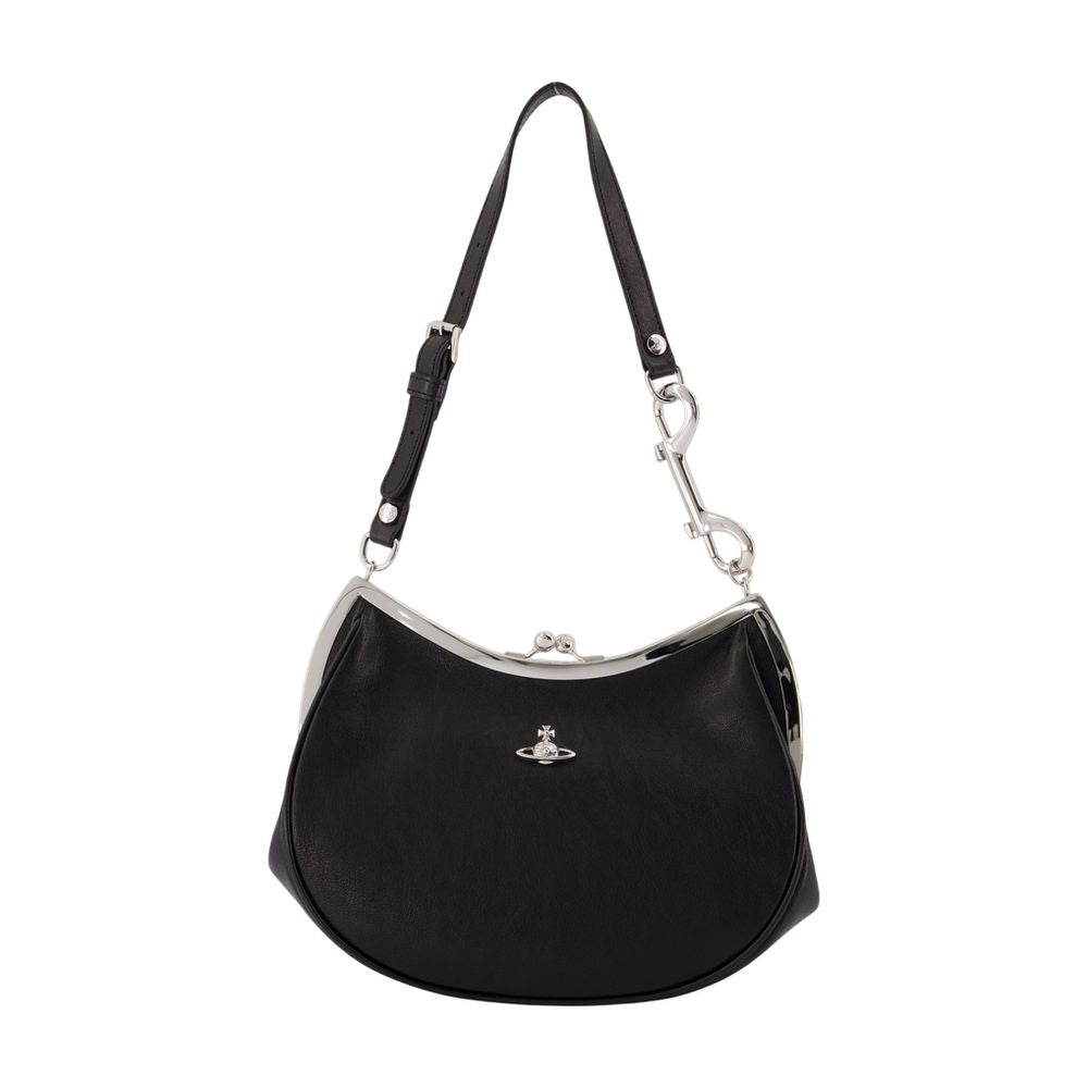 Vivienne Westwood Calfskin Leather Shoulder Bag — Black