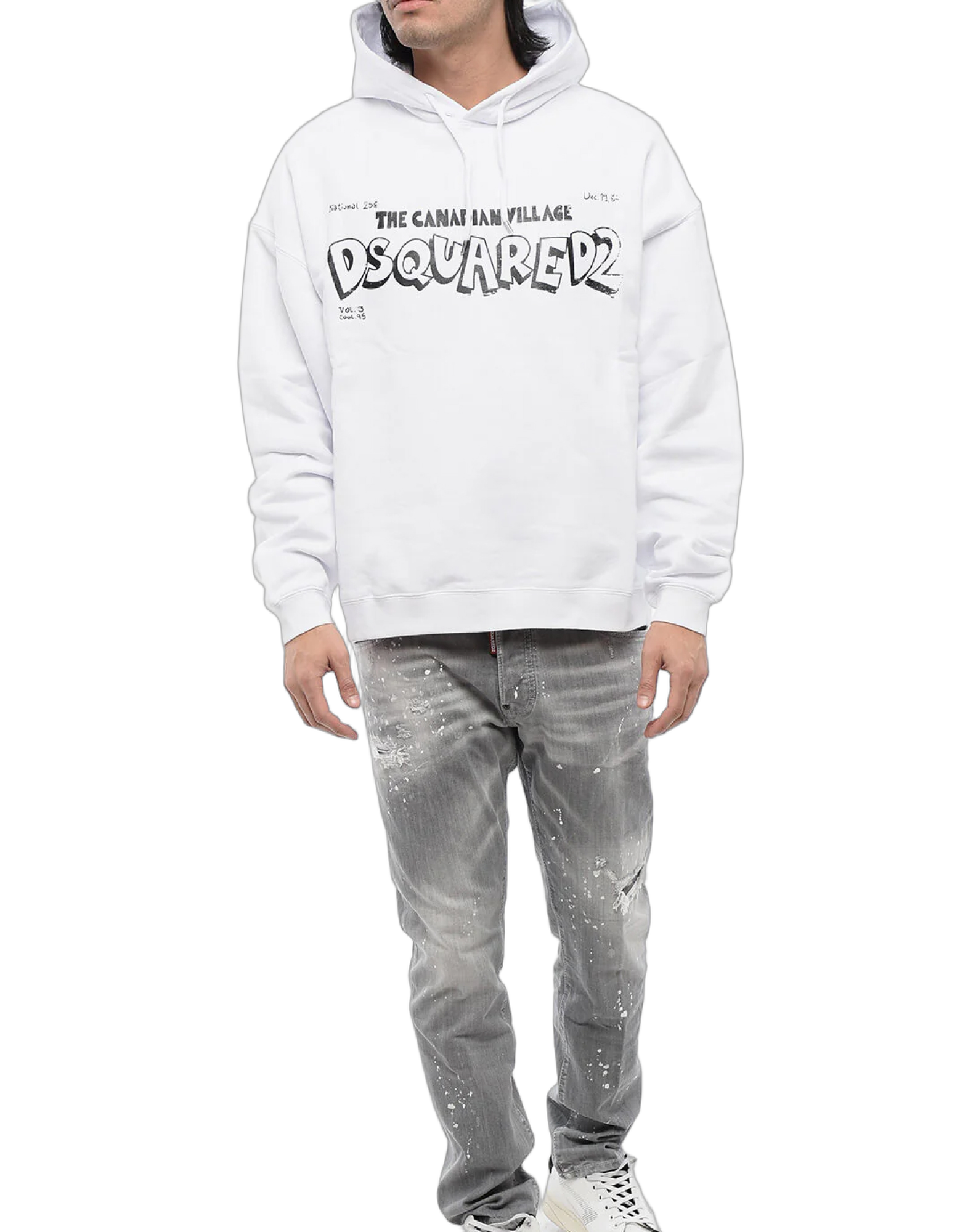 Dsquared2 Logo Print Hoodie — White