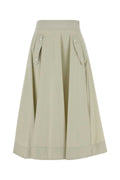 Herno Laminar Nylon A-Line Skirt — Beige
