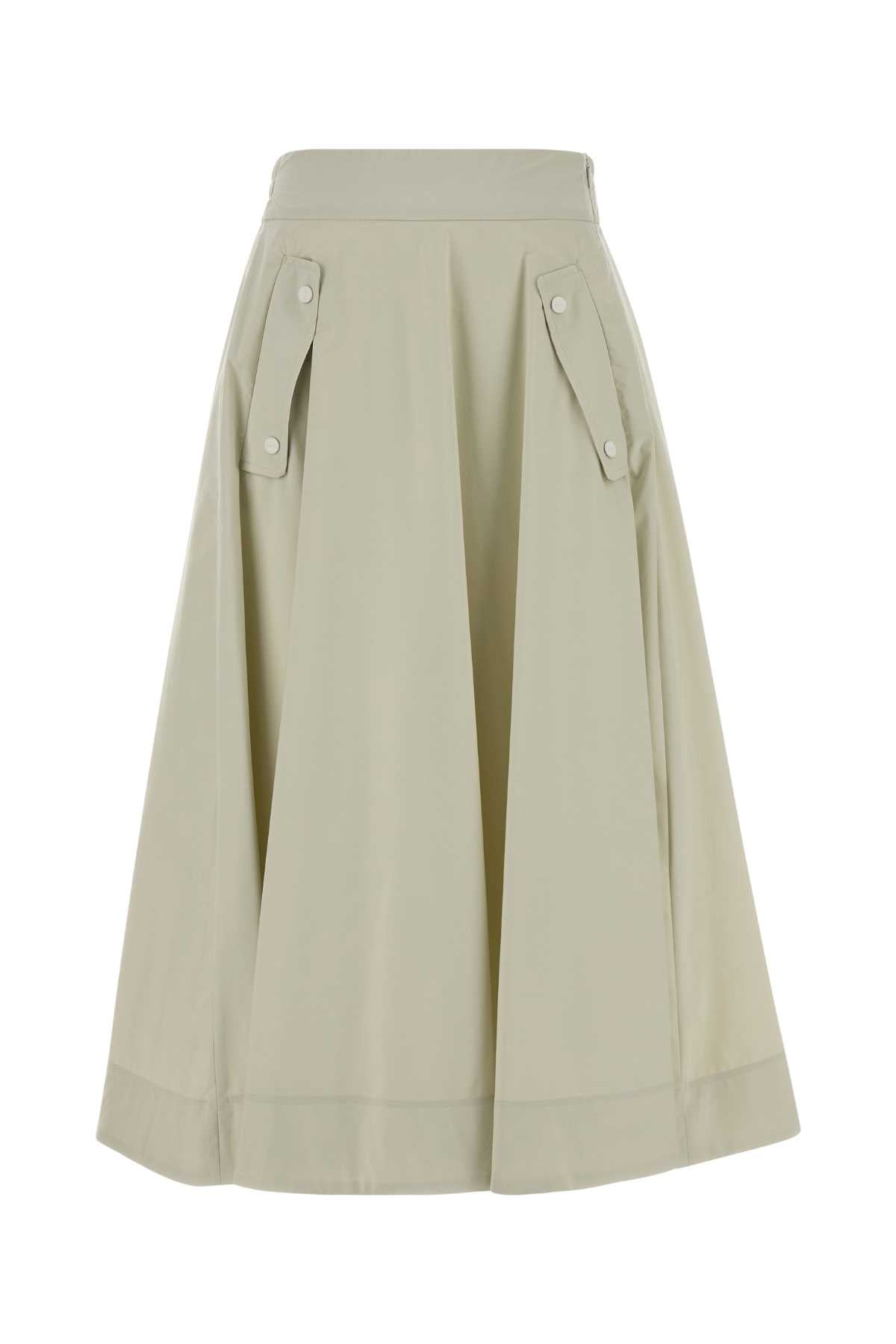 Herno Laminar Nylon A-Line Skirt — Beige