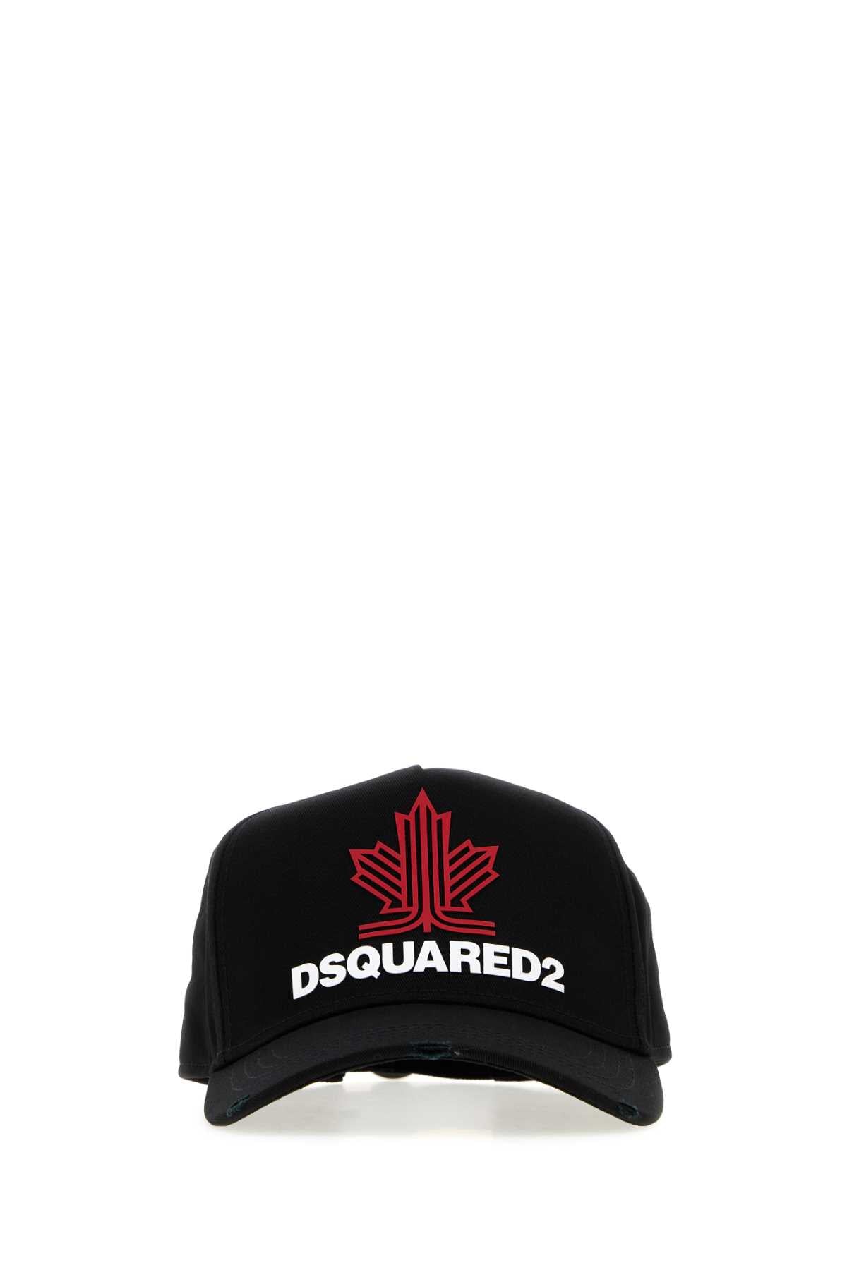 Dsquared2 BASEBALL Logo-Embroidered Cotton Baseball Cap — Black