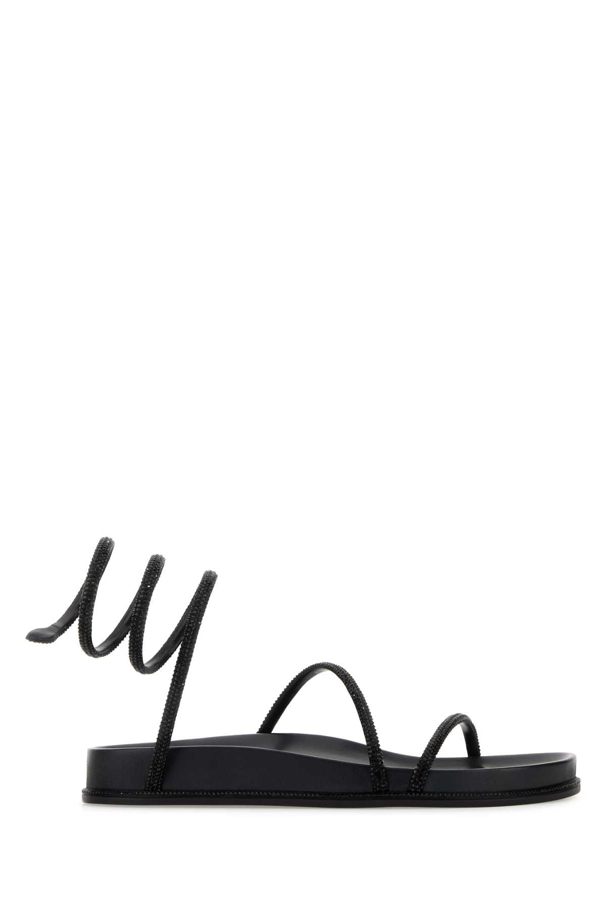 Rene Caovilla Heel Sandals — Black