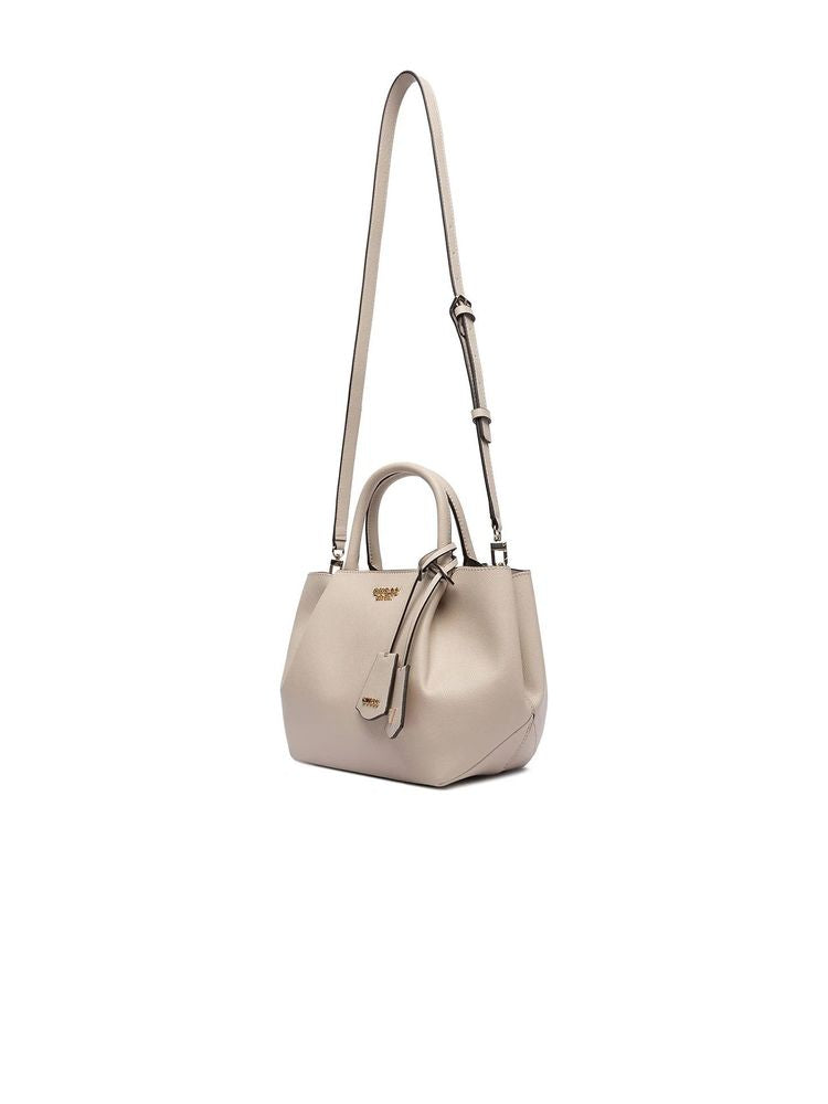 Guess Polyurethane Satchel Bag — Beige