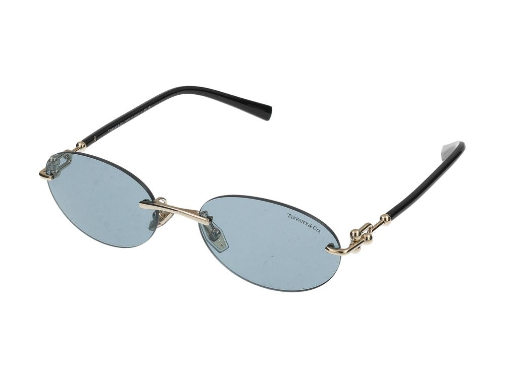 Tiffany 0TF3104D Rimless Metal Sunglasses — Light Blue
