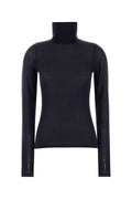 Zimmermann Lyocell-Acetate Turtleneck Sweater — Black
