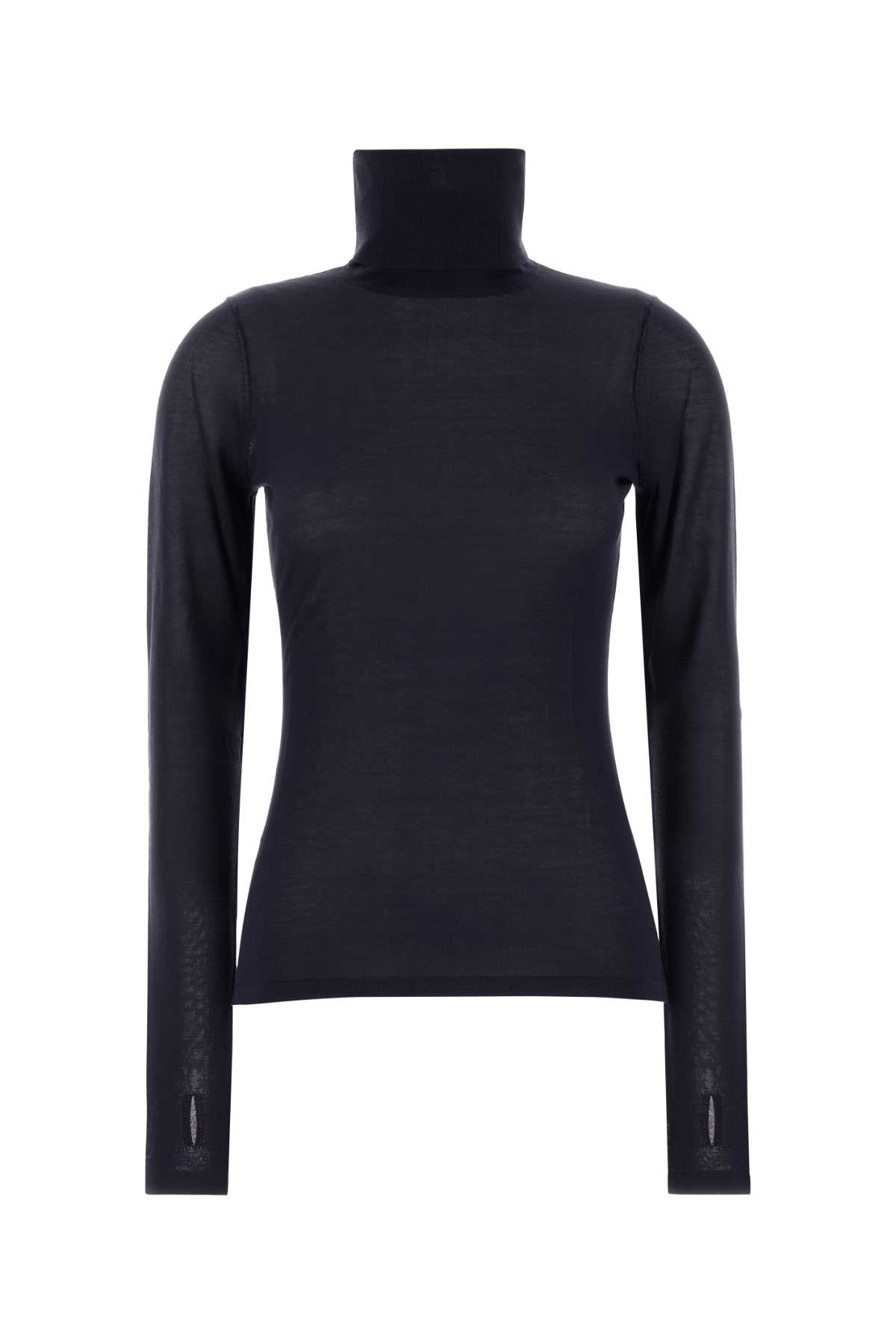 Zimmermann Lyocell-Acetate Turtleneck Sweater — Black