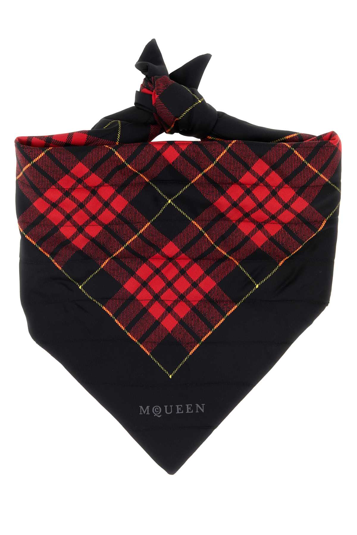 Alexander McQueen Tartan Silk Scarf — Black