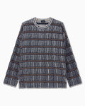 Giorgio Armani Striped Ribbed-Knit Sweater — Navy