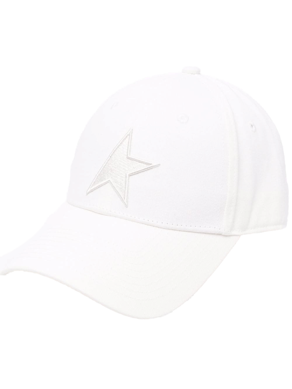 Golden Goose Embroidered-Star Baseball Cap — White
