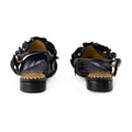 Toga Pulla Ruffled Leather Slingback — Black
