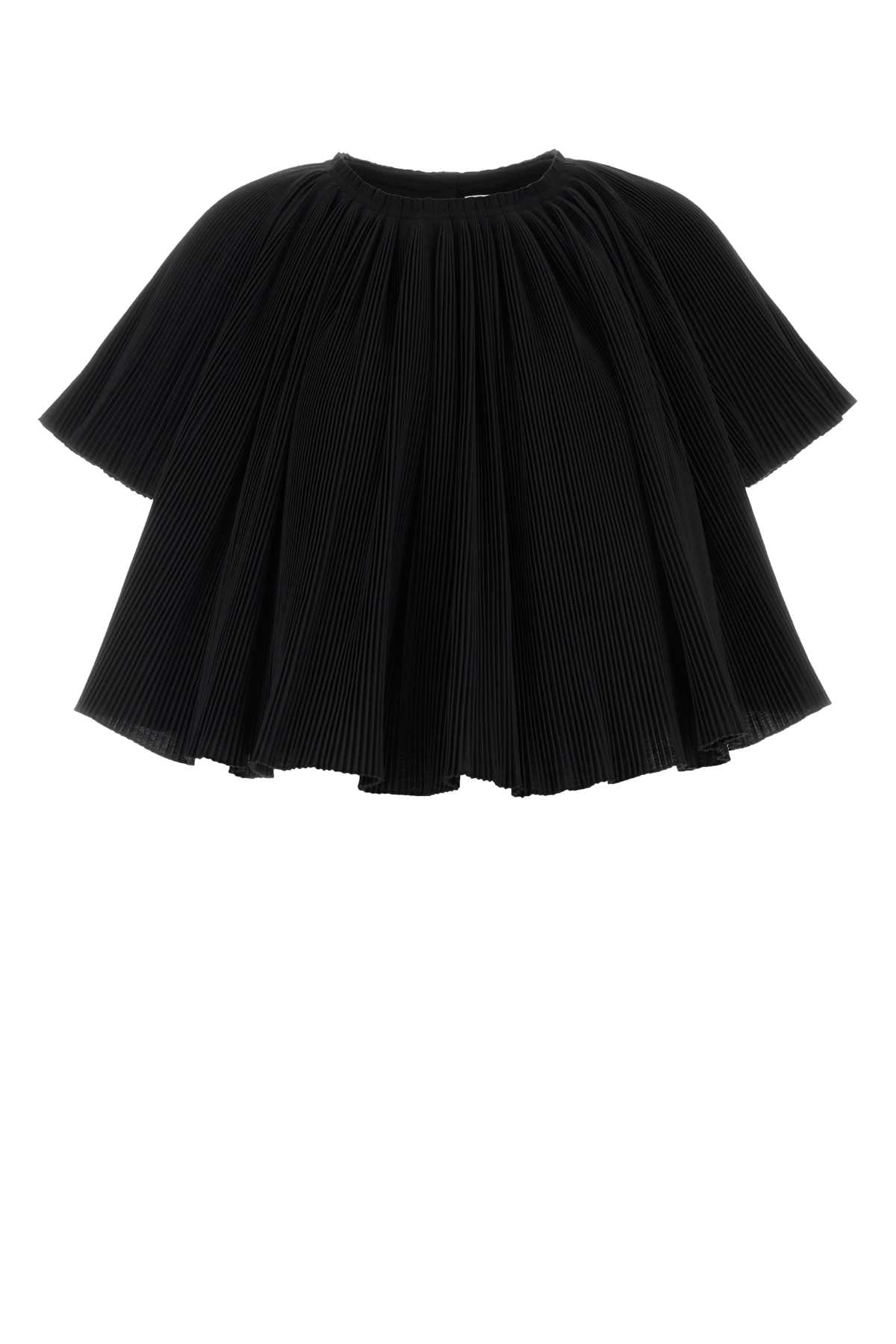 Italist Pleated Polyester-Cotton Blend Top — Black