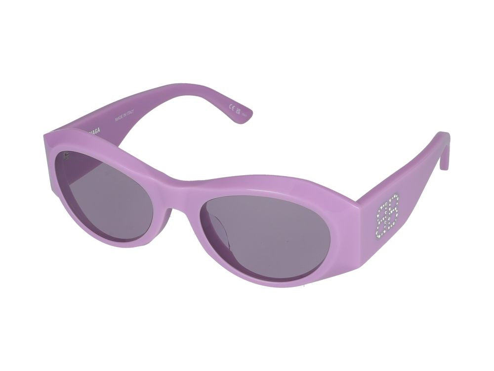 Balenciaga BB0396SK Oversized Acetate Sunglasses — Violet