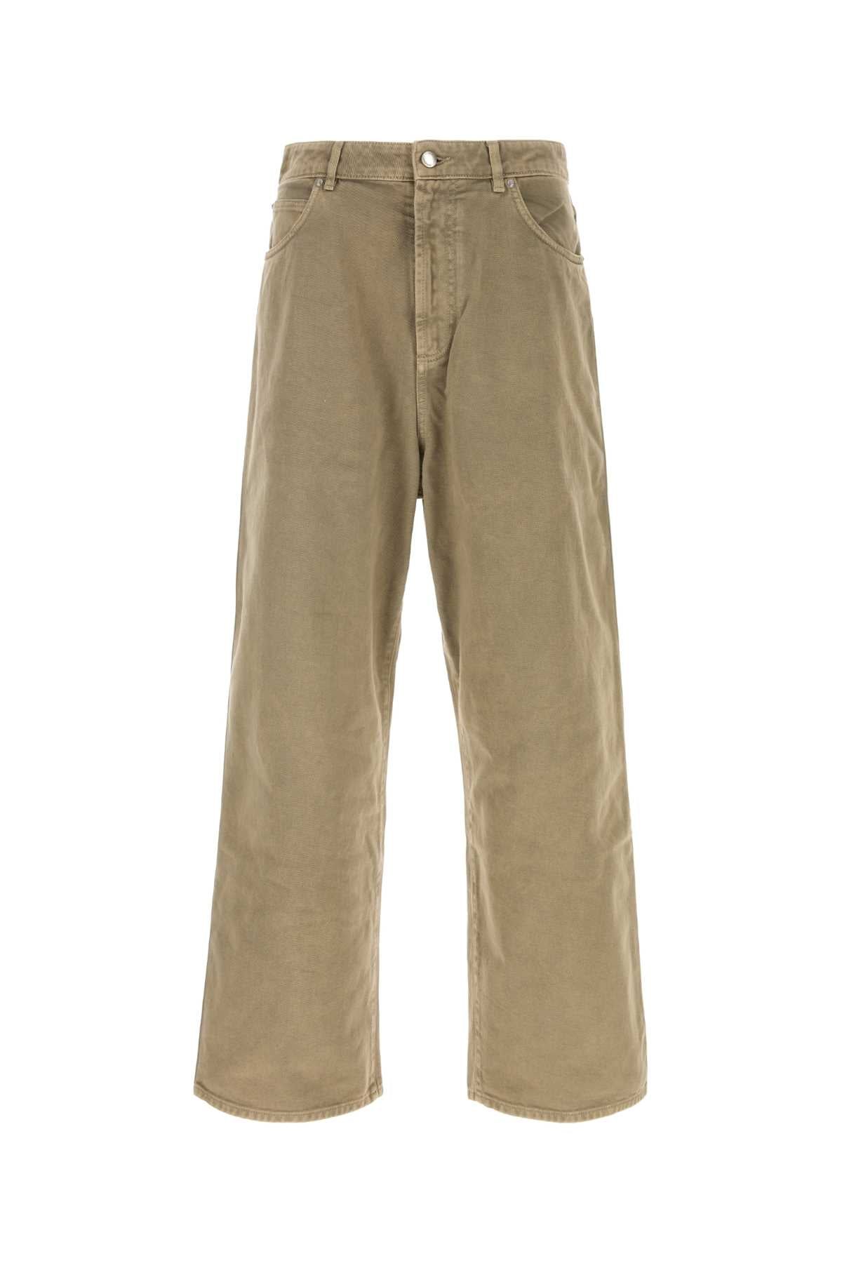 1989 Studio Wide-Leg Cotton Jeans — Beige
