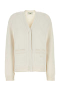 Fendi Cashmere Nylon Cardigan — White