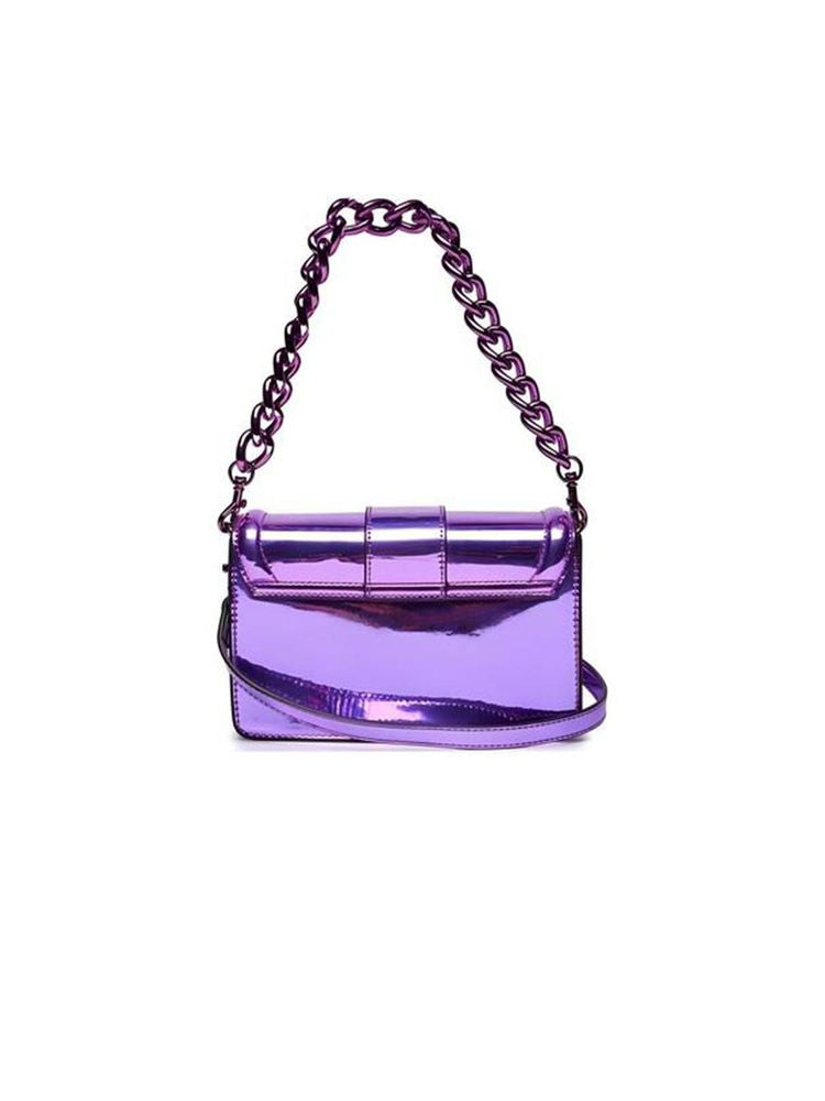 Versace Jeans Couture Metallic Polyamide Crossbody Bag — Purple