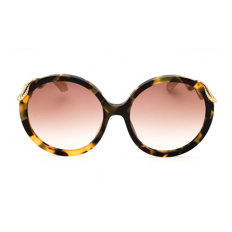 Roberto Cavalli SRC004M Tortoiseshell Round-Frame Sunglasses — Gold
