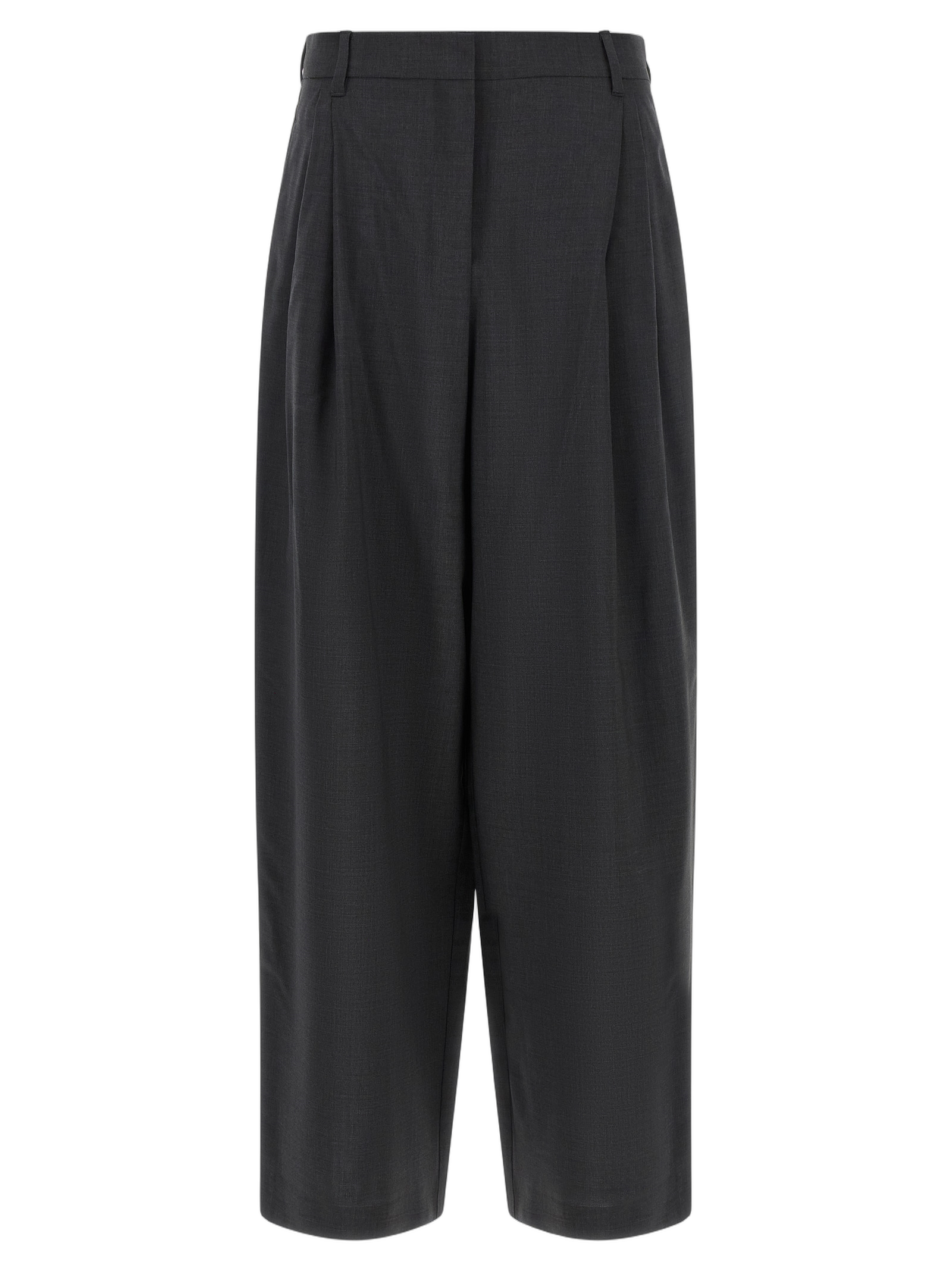 'S Max Mara Wool Canvas Trousers — Gray