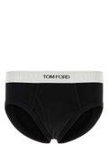 Black Stretch Cotton Brief Exterior: Elastane Intimo