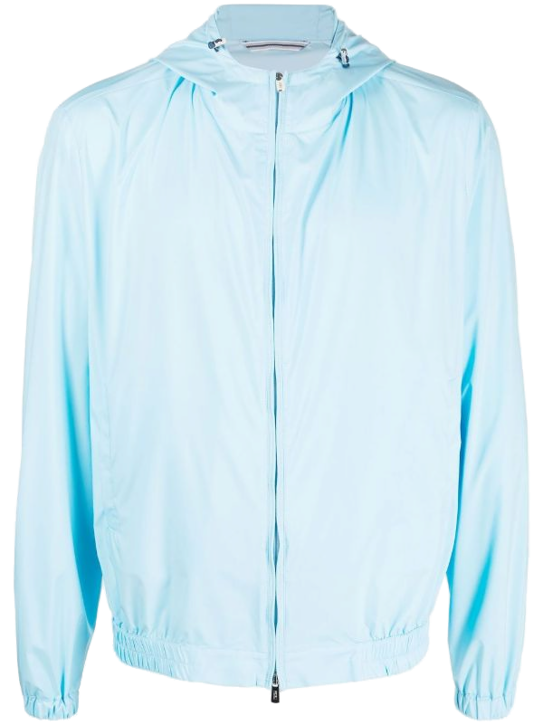 Fedeli Lightweight Zip-Up Jacket — Light Blue