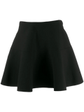 Valentino Wool and Silk Flared A-Line Skirt — Black