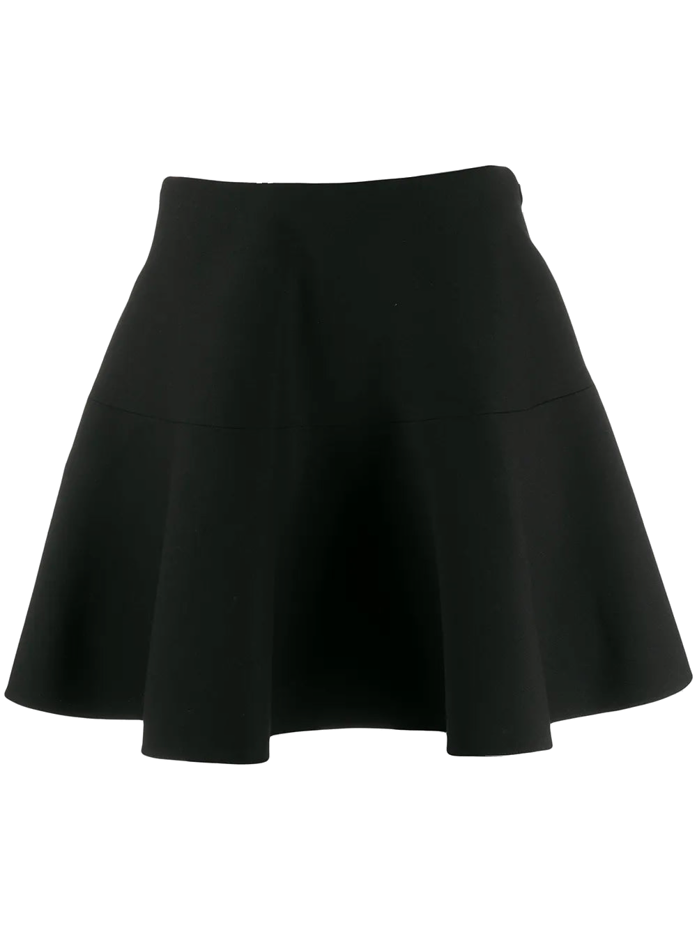 Valentino Wool and Silk Flared A-Line Skirt — Black