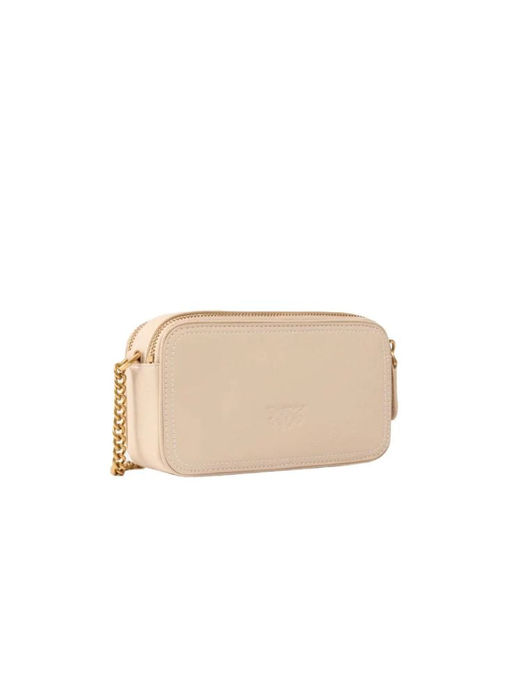 Pinko Carrie Camera Crossbody Bag — Beige