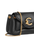 Coccinelle Smooth Leather Shoulder Bag — Black