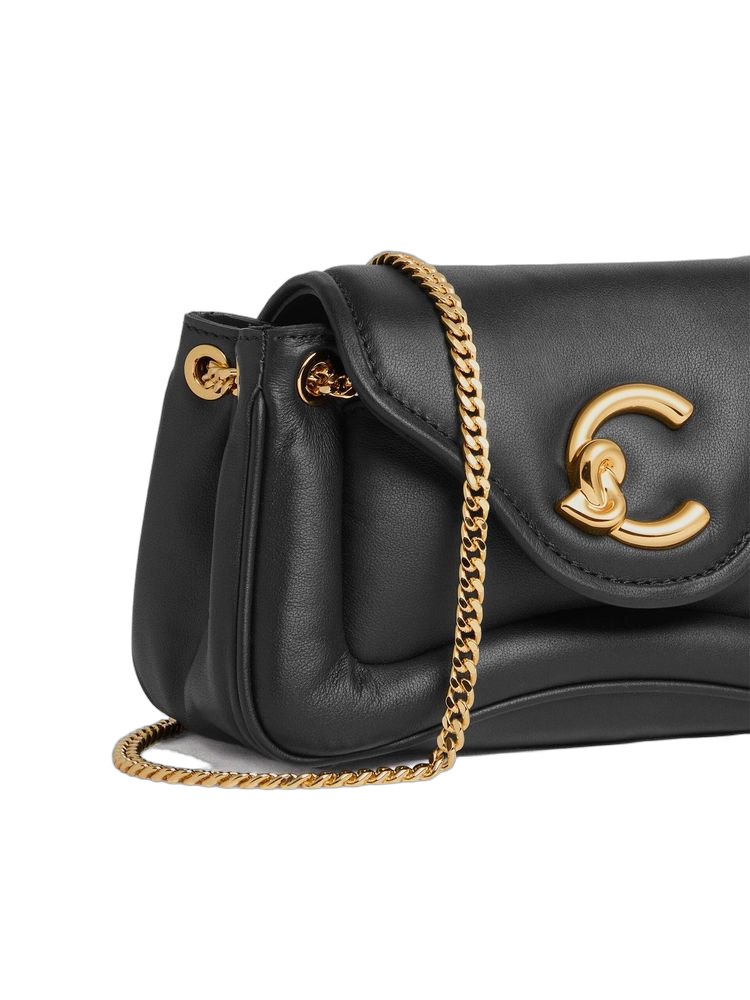 Coccinelle Smooth Leather Shoulder Bag — Black