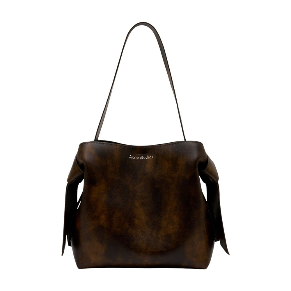 Acne Studios Leather Shopper Shoulder Bag — Brown