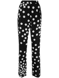 Valentino Polka-Dot Silk Trousers — Black