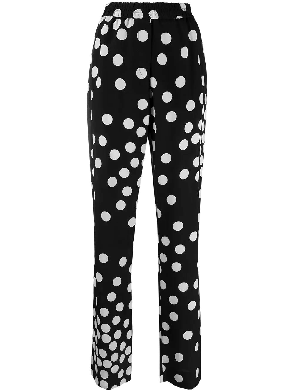 Valentino Polka-Dot Silk Trousers — Black