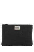 Dolce & Gabbana Textured Calf Leather Clutch — Black