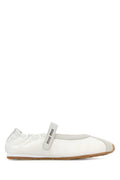 Miu Miu Padded Nylon and Suede Ballet Flat — White