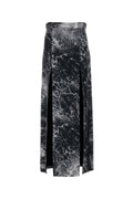 Alexander McQueen Crackle-Print Plissé Skirt — Black