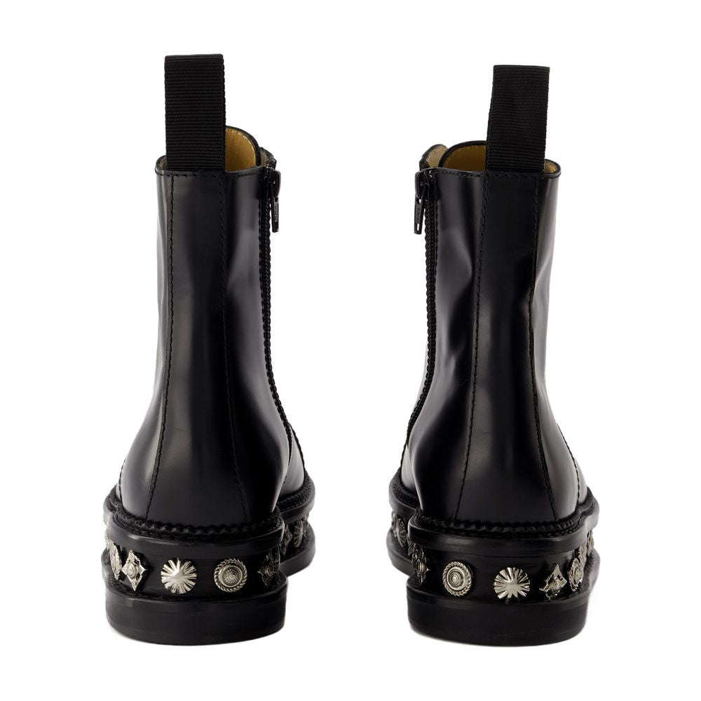 Toga Pulla Studded Leather Boots — Black