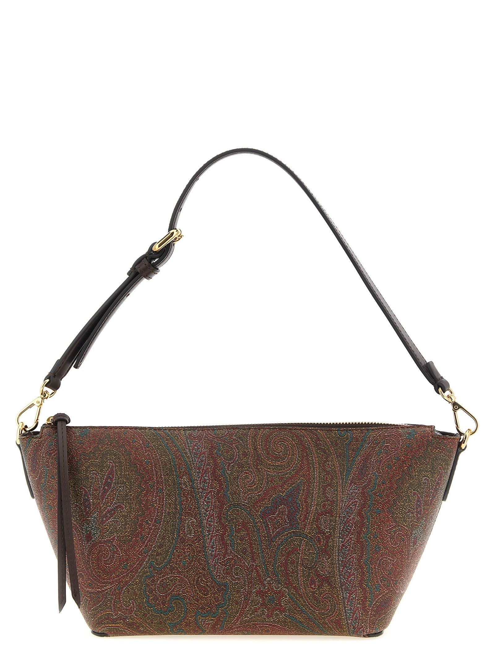 Etro Paisley Jacquard Cotton Crossbody Bag — Brown