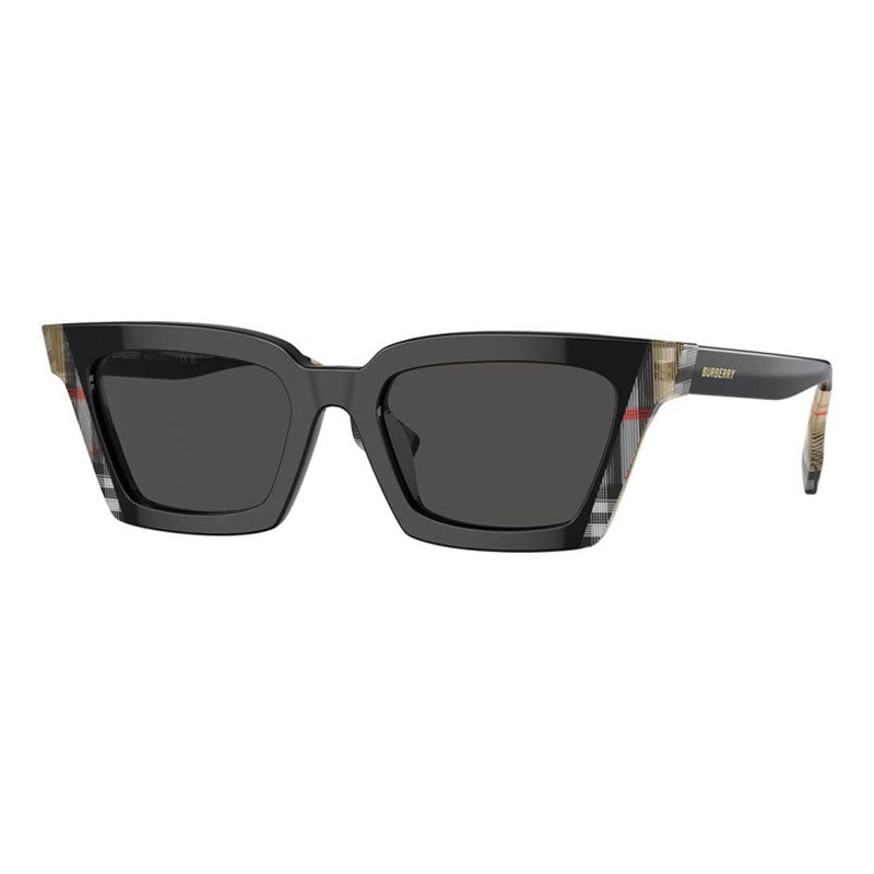 Burberry BE4392U Checked Acetate Sunglasses — Black