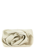 Burberry Ruched Leather Clutch — Beige