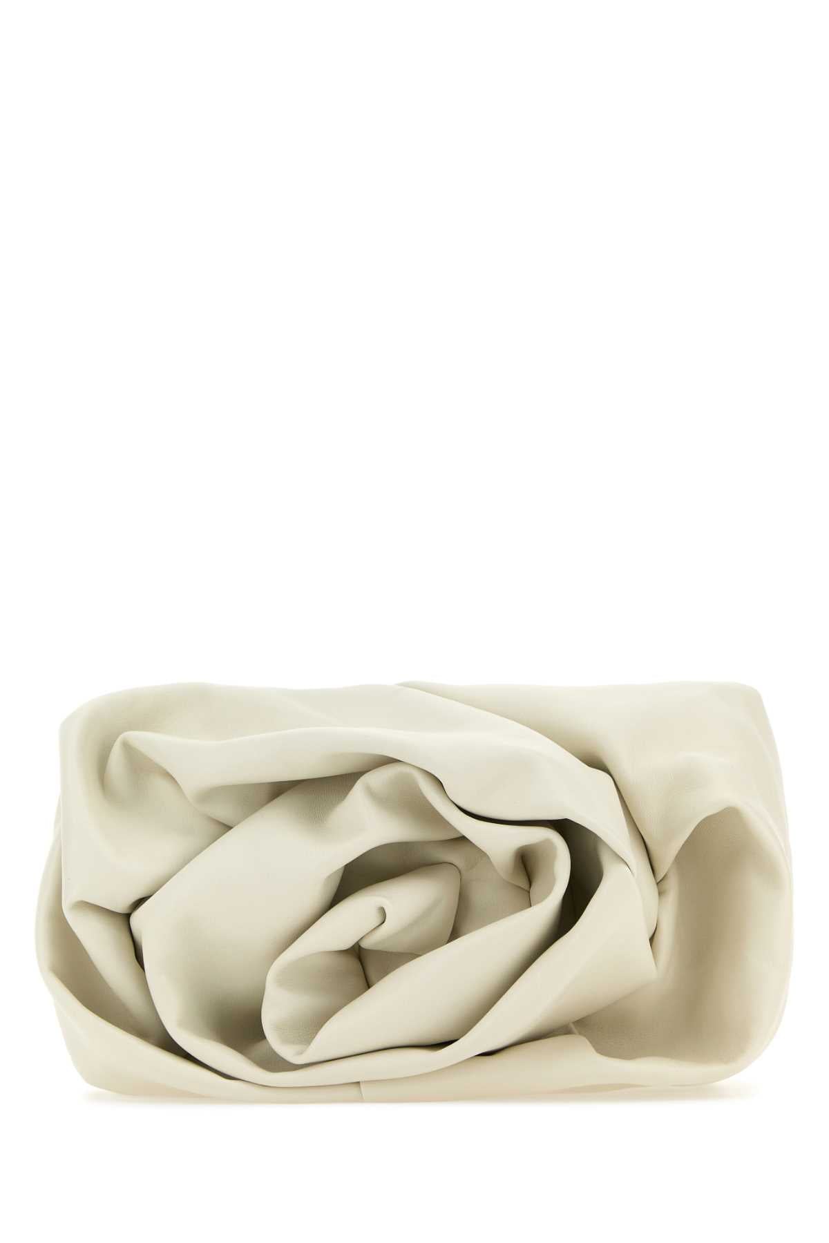 Burberry Ruched Leather Clutch — Beige