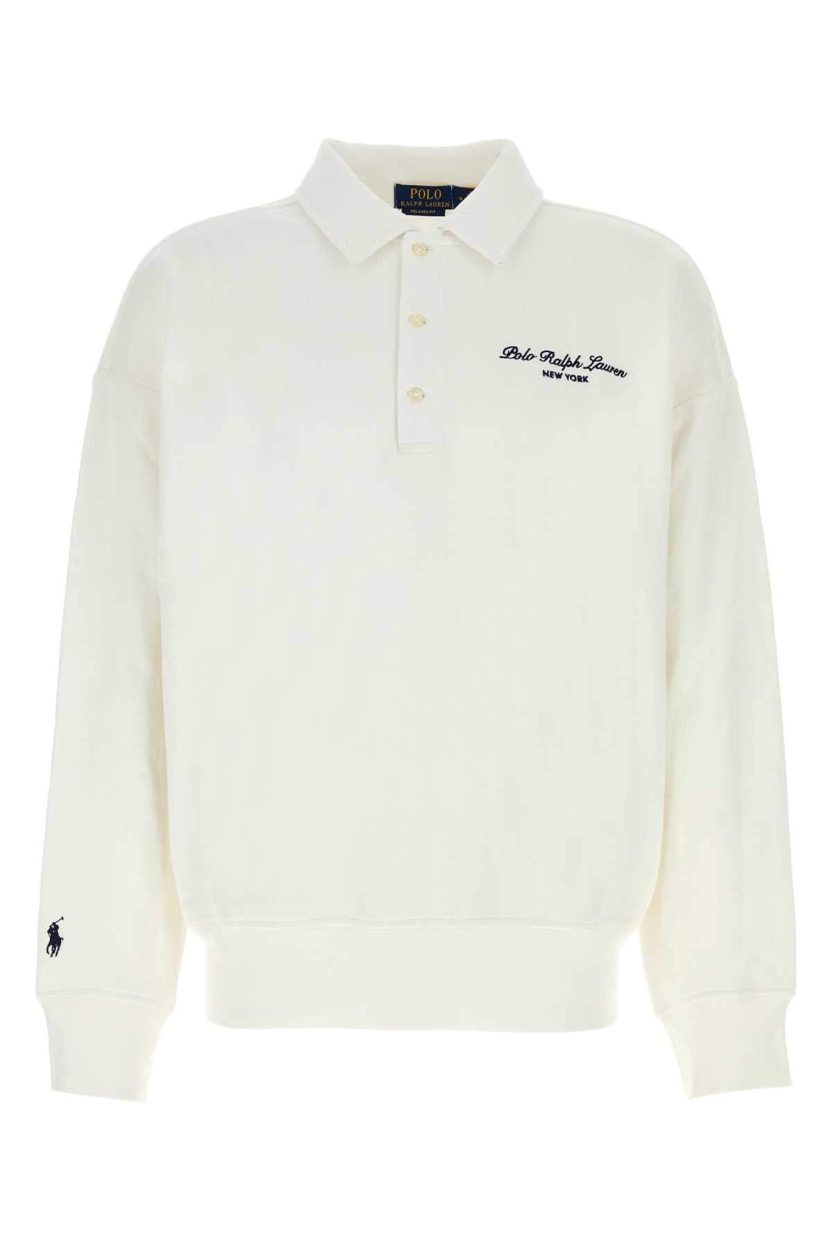Polo Ralph Lauren Cotton-Blend Polo Sweatshirt — White