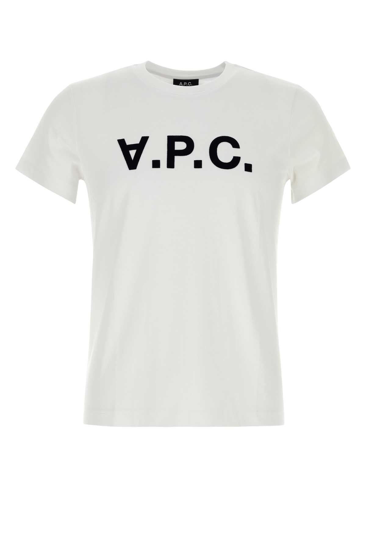 A.P.C. Logo-Print Cotton T-Shirt — White