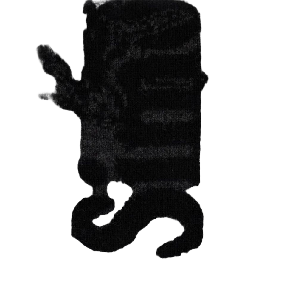 Simone Rocha Logo Wool Scarf — Black