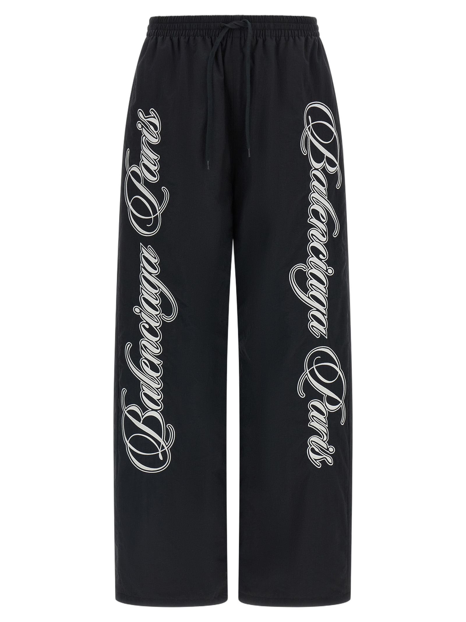 Balenciaga Logo-Embroidered Nylon Joggers — Black