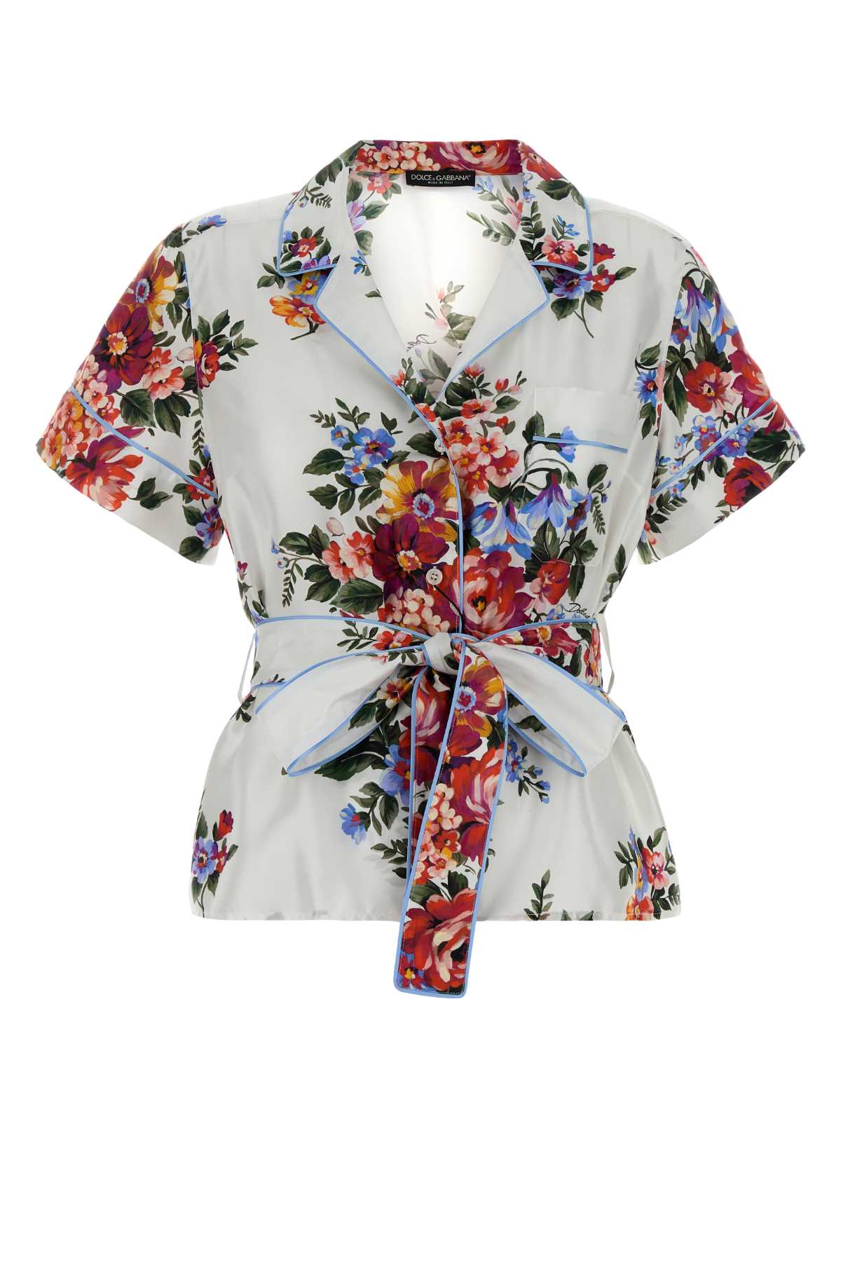 Dolce & Gabbana Floral Silk Shirt — White